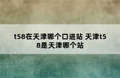 t58在天津哪个口进站 天津t58是天津哪个站